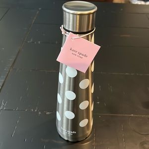 Kate Spade White Dot Stainless Steel Water Bottle